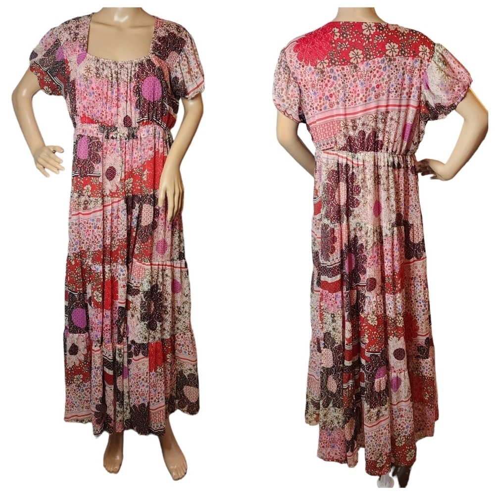 Country Door Floral Maxi dress.  Women's size XL. Stretch Waist.